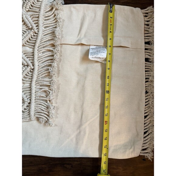 Envogue Boho Pillow Covers Hand Woven Fringe Glitter Heavyweight 20”x20” Shams - Picture 5 of 10